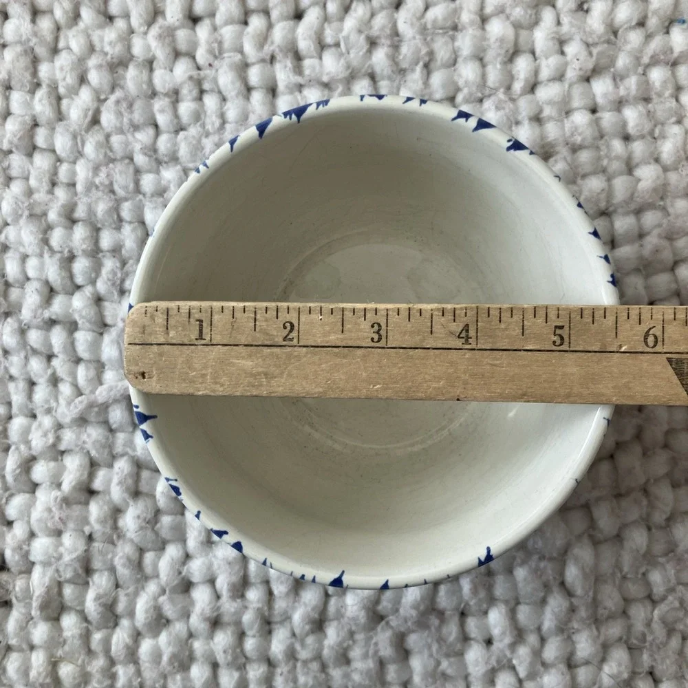 Pottery‎ Barn Sponge Ware Pottery Bowl Spatterware Farmhouse Chip